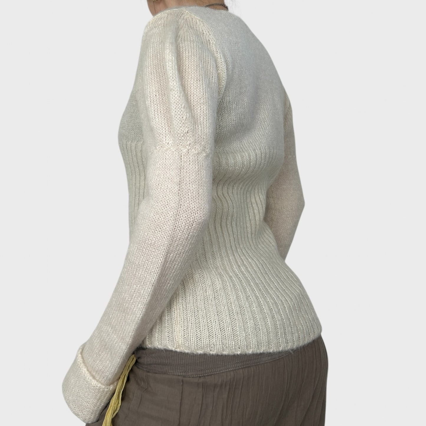 Miss Sixty White Button Cardigan - L