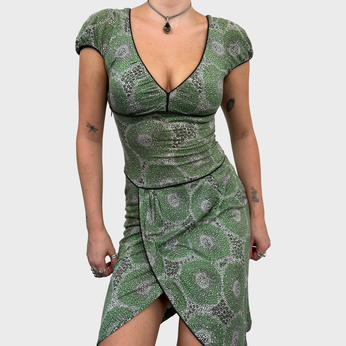 Miss Sixty Green Floral Mini Dress - XS
