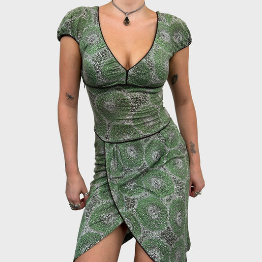 Miss Sixty Green Floral Mini Dress - XS