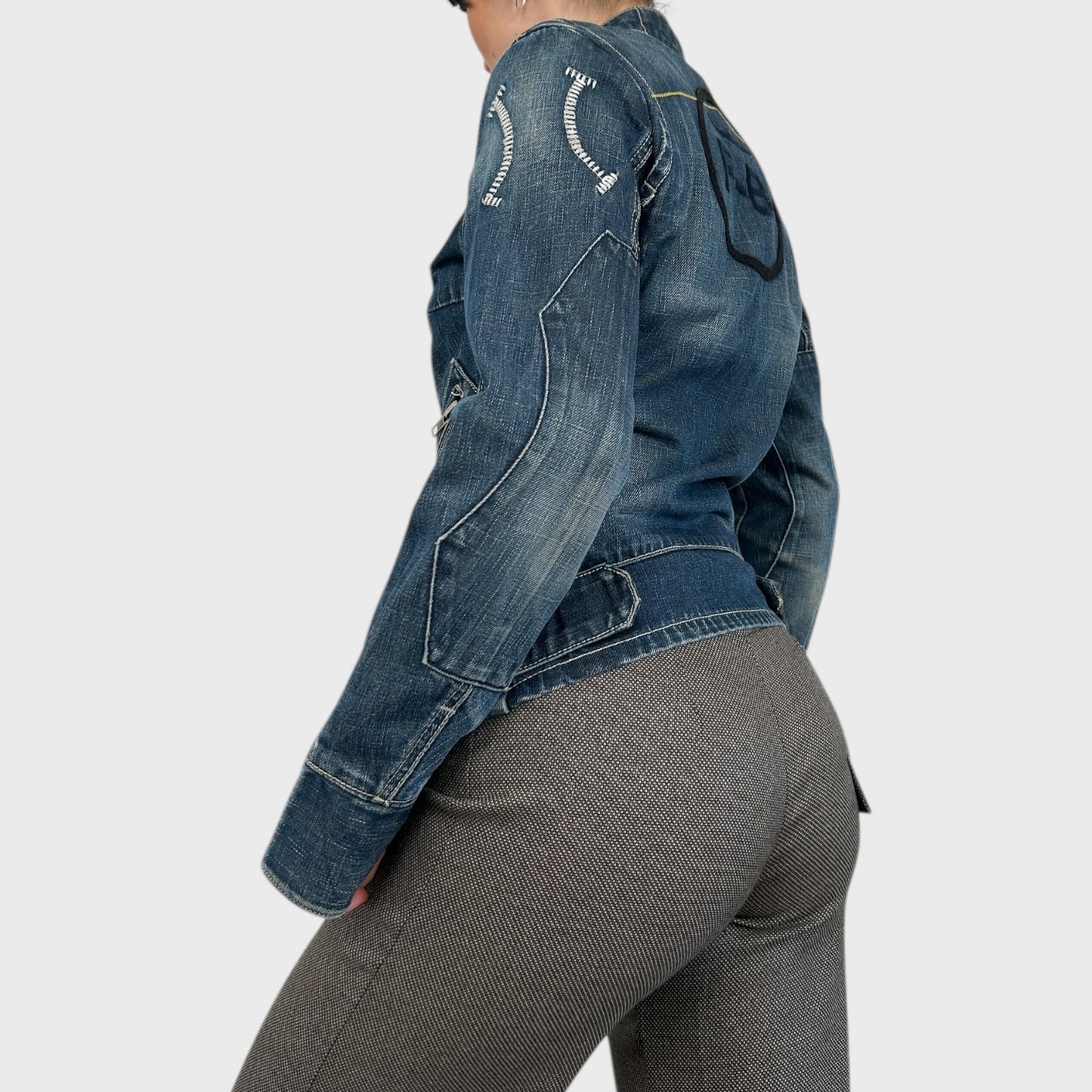 Vintage Denim Zip-Up Jacket - S
