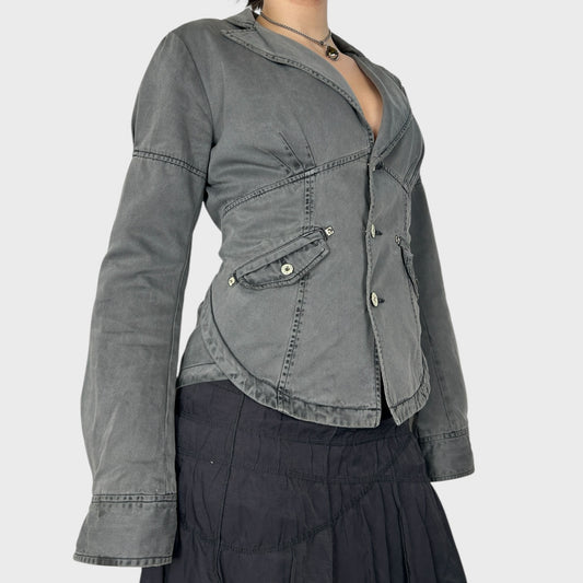 Diesel Grey Denim Button Jacket - S/M