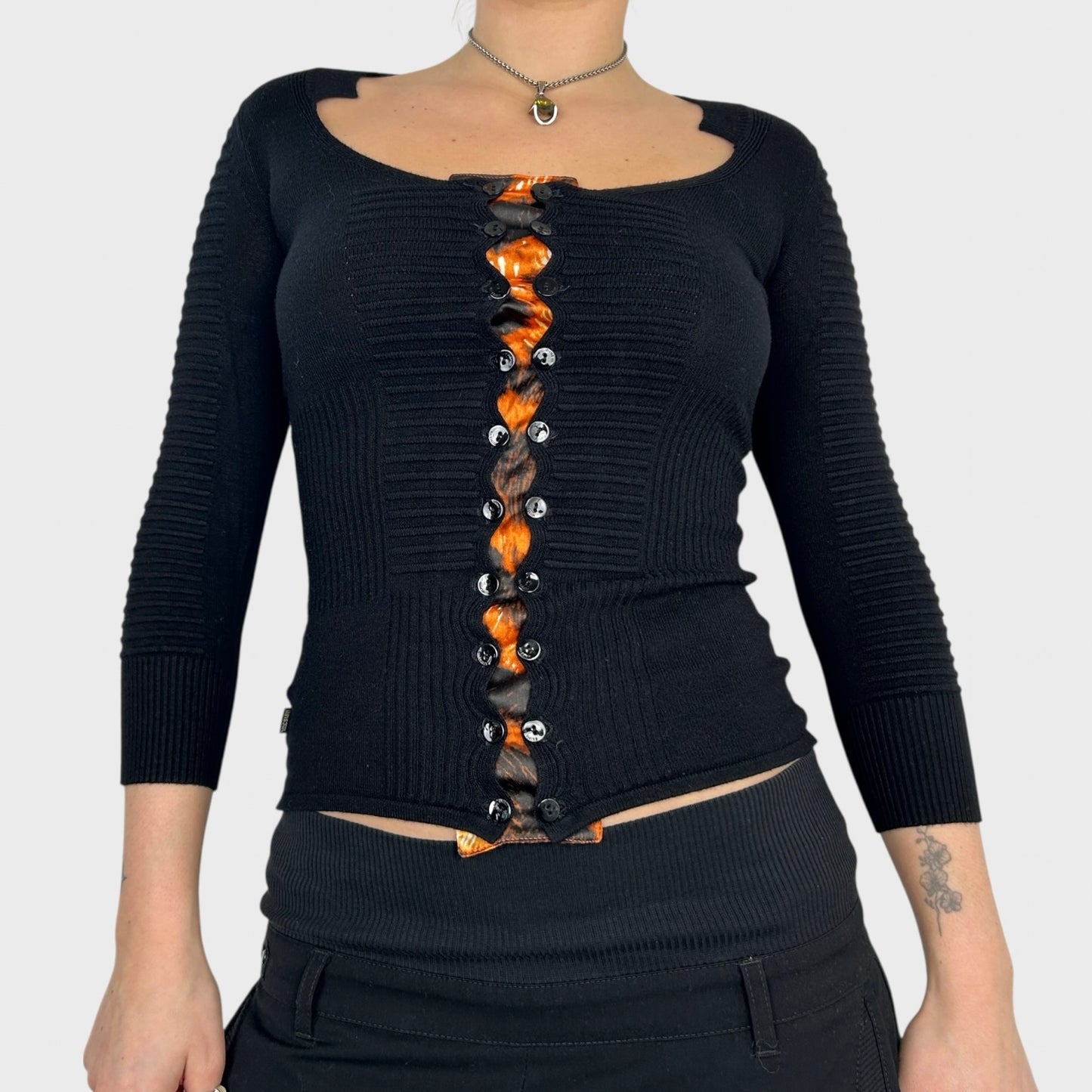 Roberto Cavalli Button Knit Top - XS/S