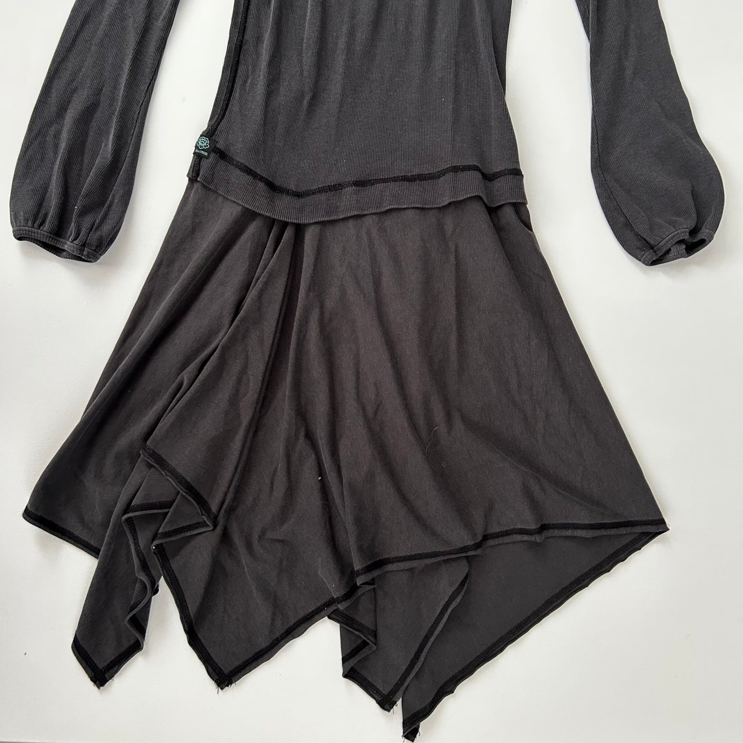 Cop Copine Drop Waist Asymmetric Button-Up Dress