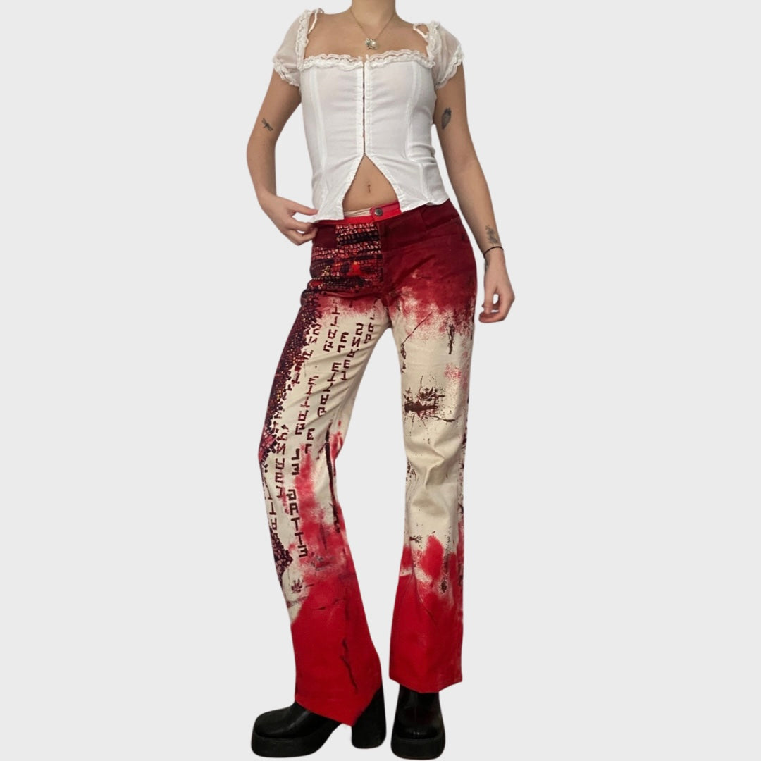 Vintage Legatte graphic print trousers