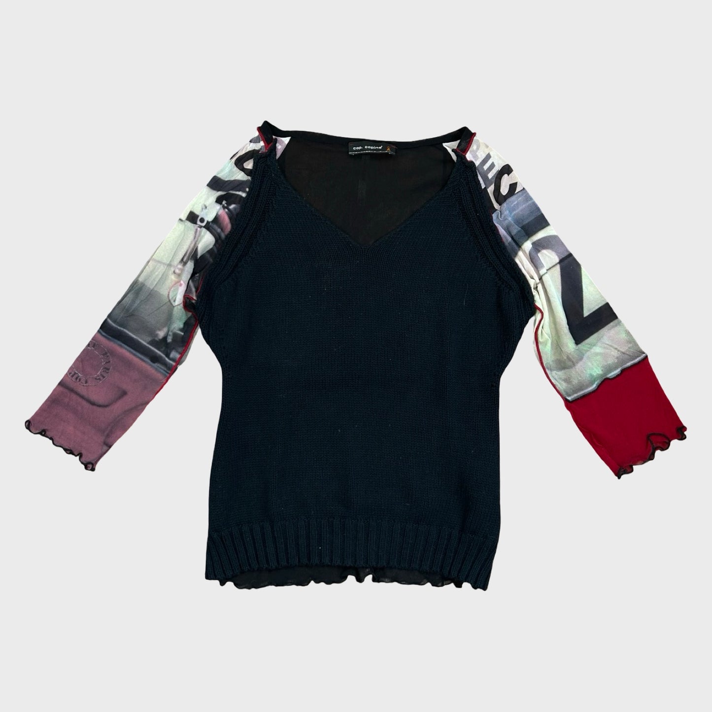 Cop Copine Bi-Material Knit Top - M