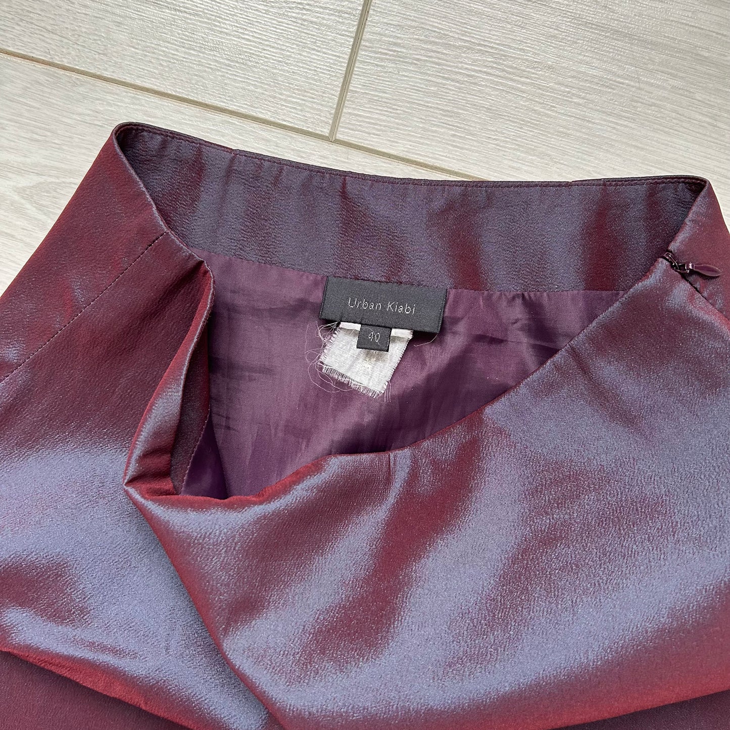 Iridescent purple bubble maxi skirt