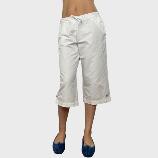 White Adidas Sporty Capris - S/M