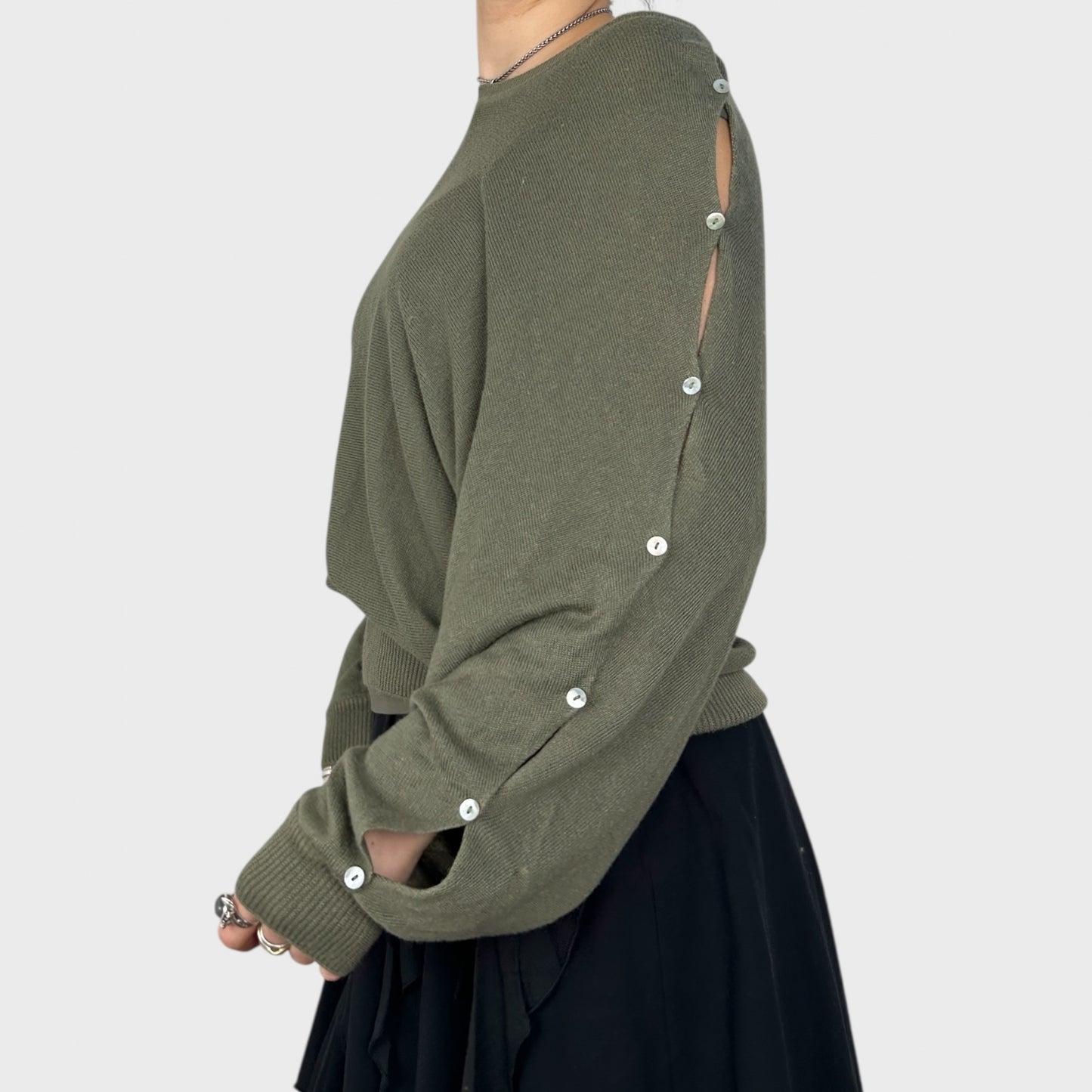 Cop Copine Khaki Slouchy Jumper - L