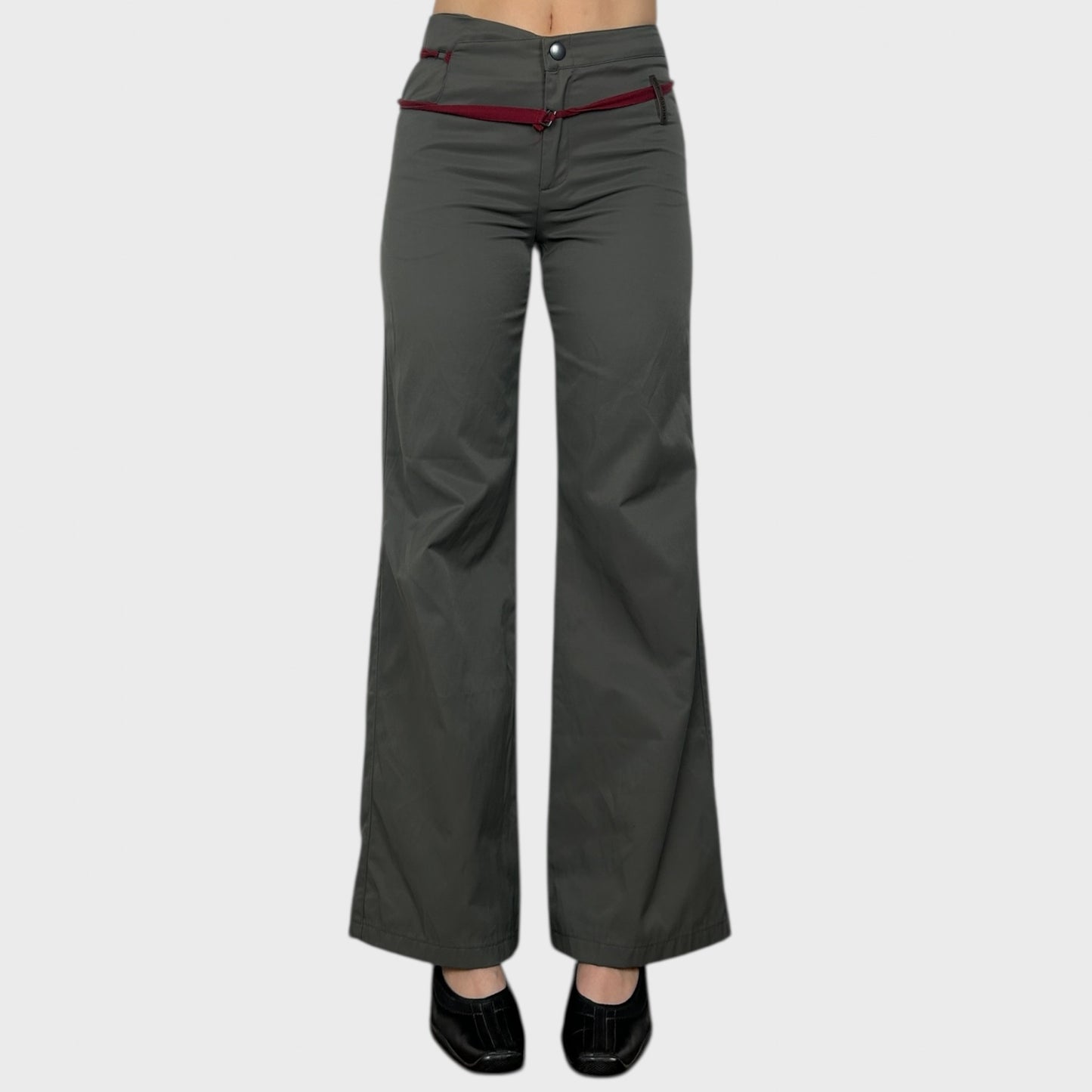 Cop Copine Grey Fitted Wide Leg Trousers - S