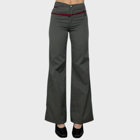 Cop Copine Grey Fitted Wide Leg Trousers - S