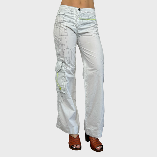 Cop Copine White Graphic Spell Out Trousers - M