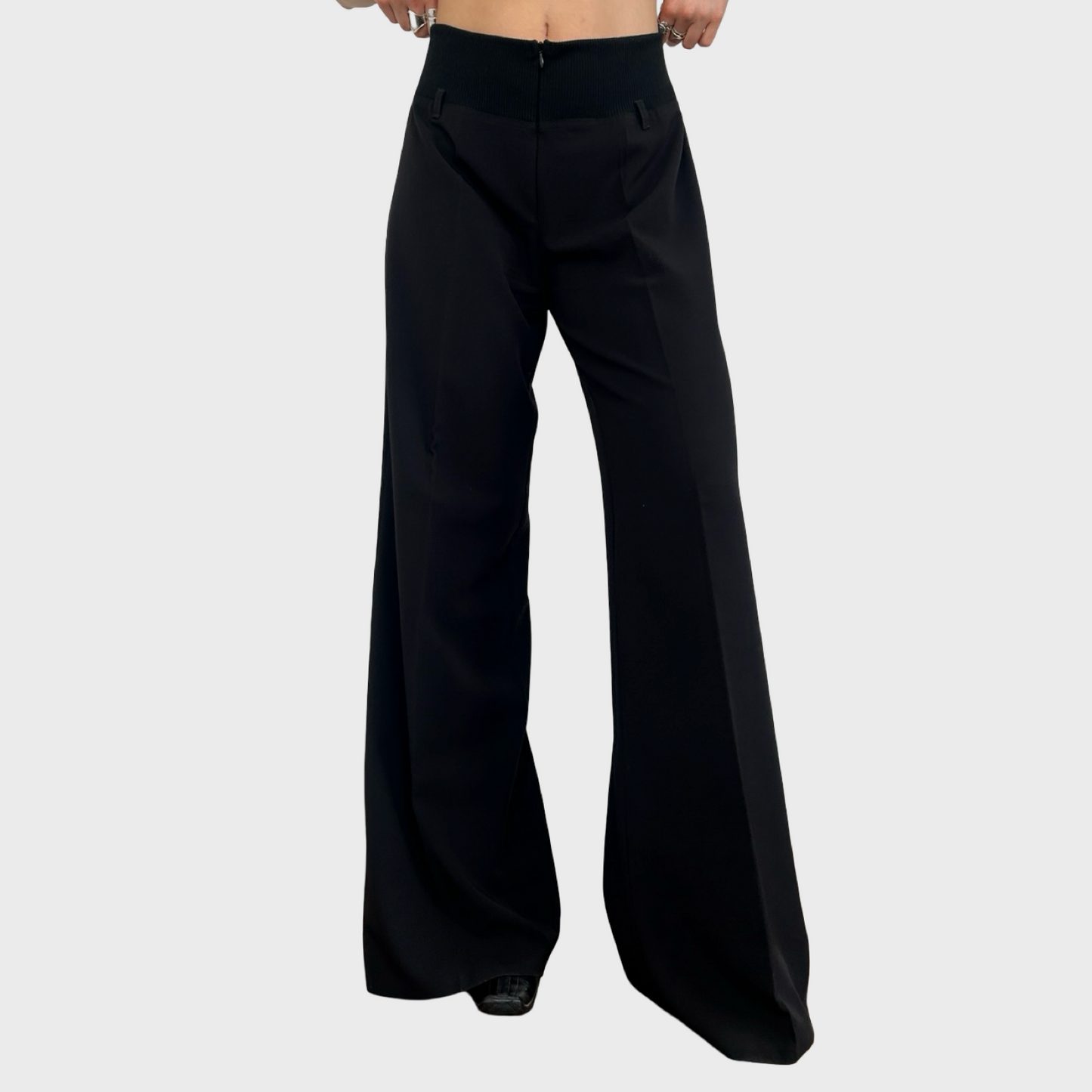 Cop Copine Black Wide Leg Trousers - M/L