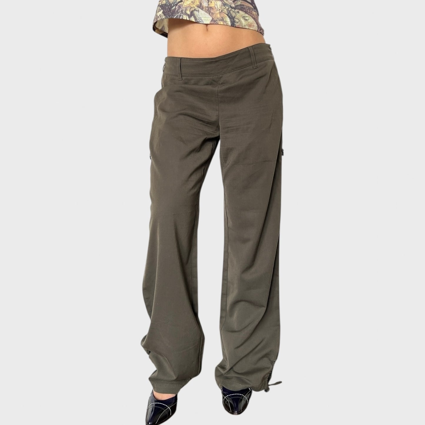 Cop Copine Khaki Straight-Leg Trousers