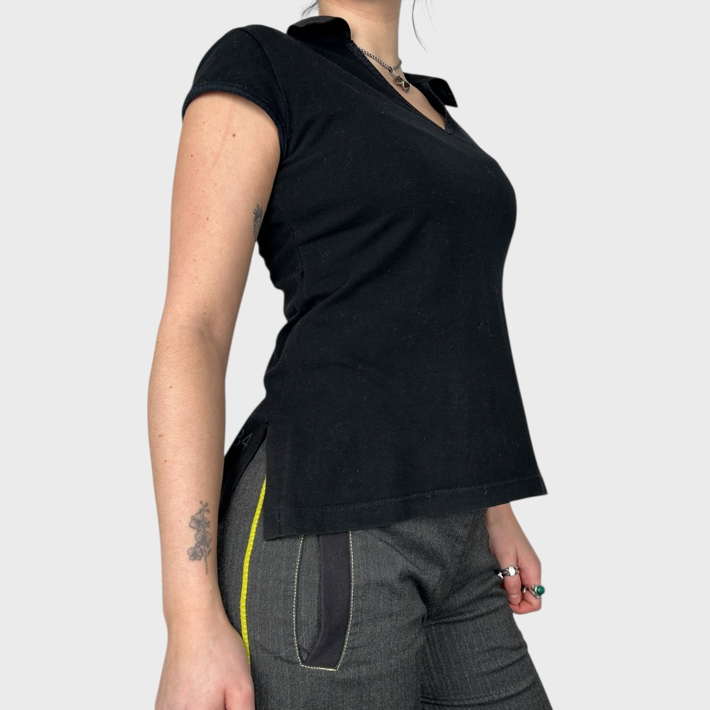 Cop Copine Black Collar T-Shirt - S