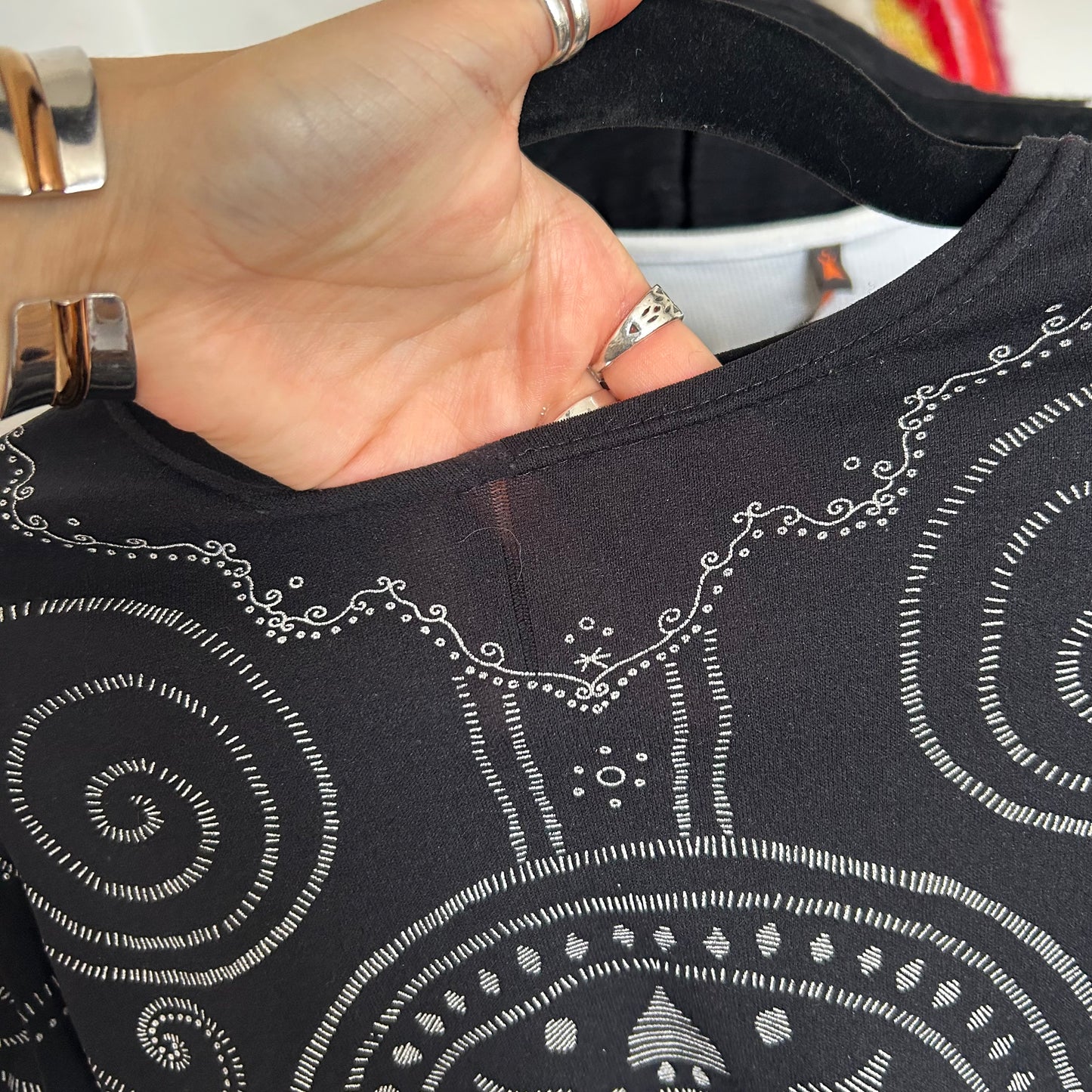 Cop Copine Black Graphic Mesh Top - S