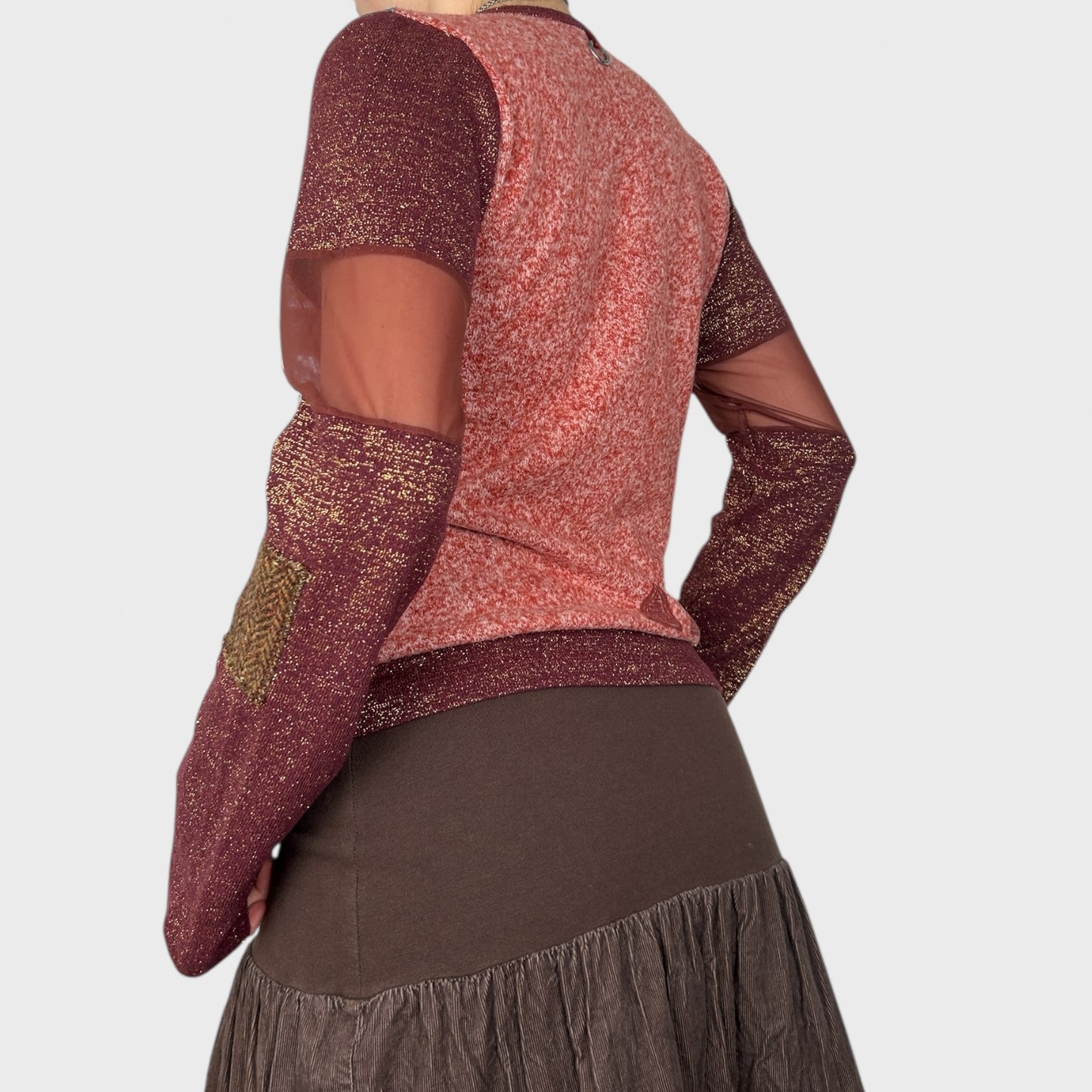 Save The Queen Graphic Bi-Material Long Sleeve Top - M/L