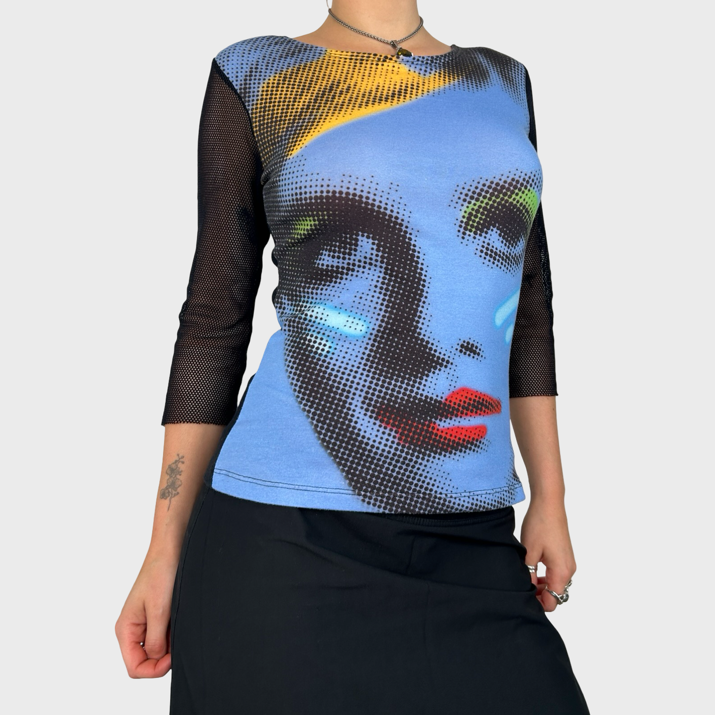 Vintage Graphic Pop Art Print Top - M