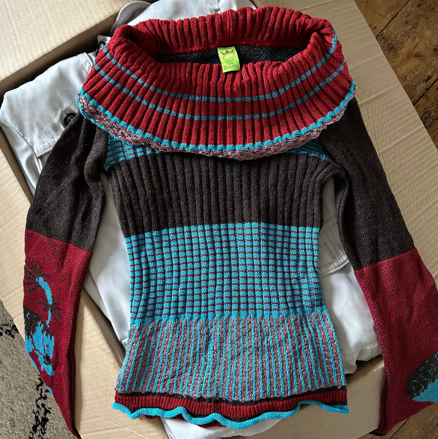 Save The Queen BNWT Graphic Off Shoulder Jumper - S