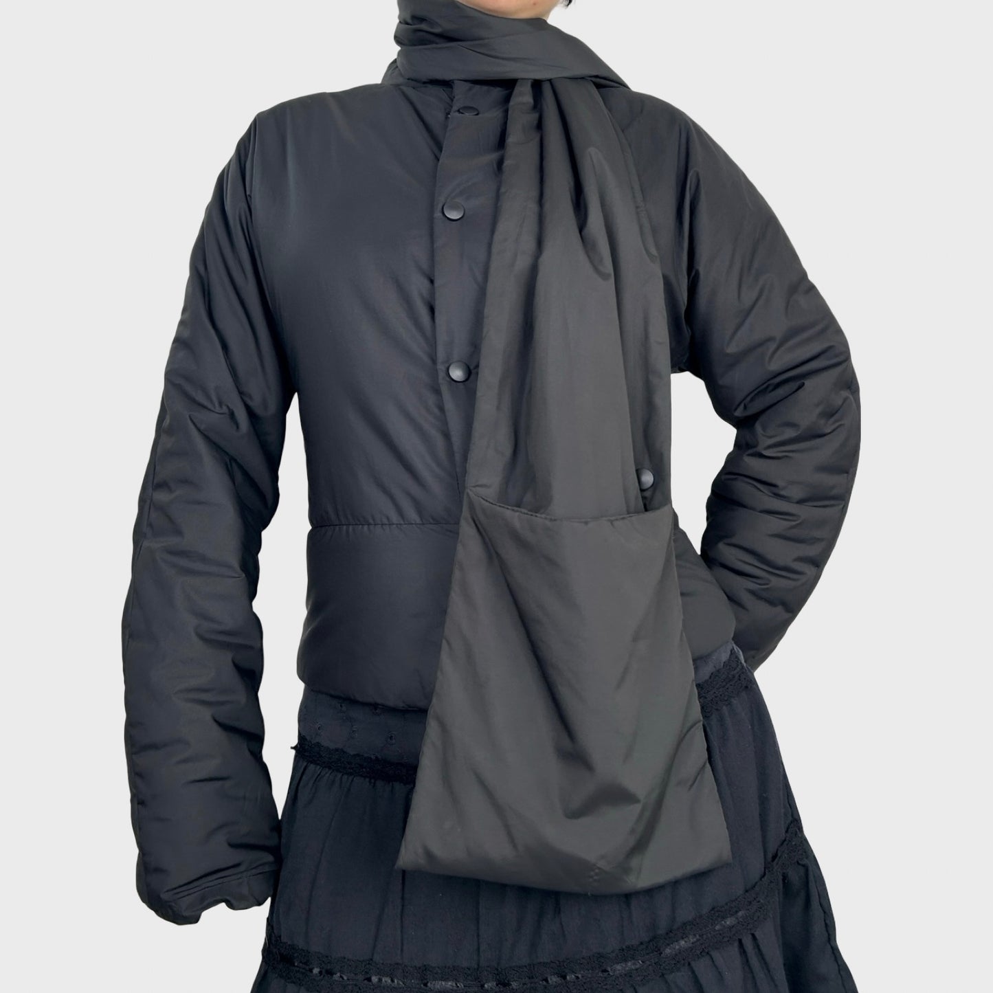 Cop Copine Puffer Jacket with Bag/Scarf Attachment - S/M