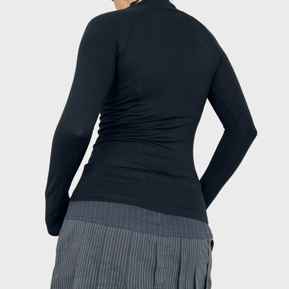 Miss Sixty Black Key Hole Tie Neck Long Sleeve Top - XS/S