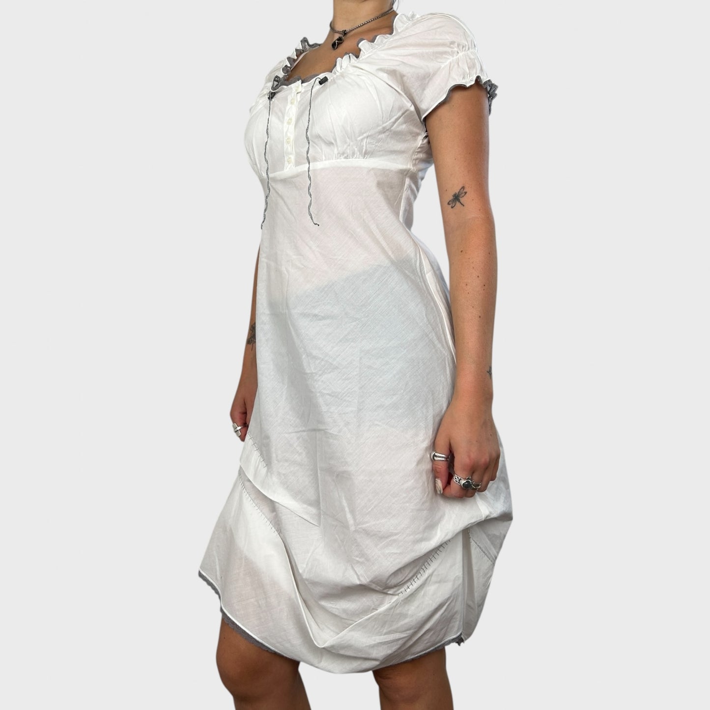 White Cop Copine Frilly Summer Dress - S