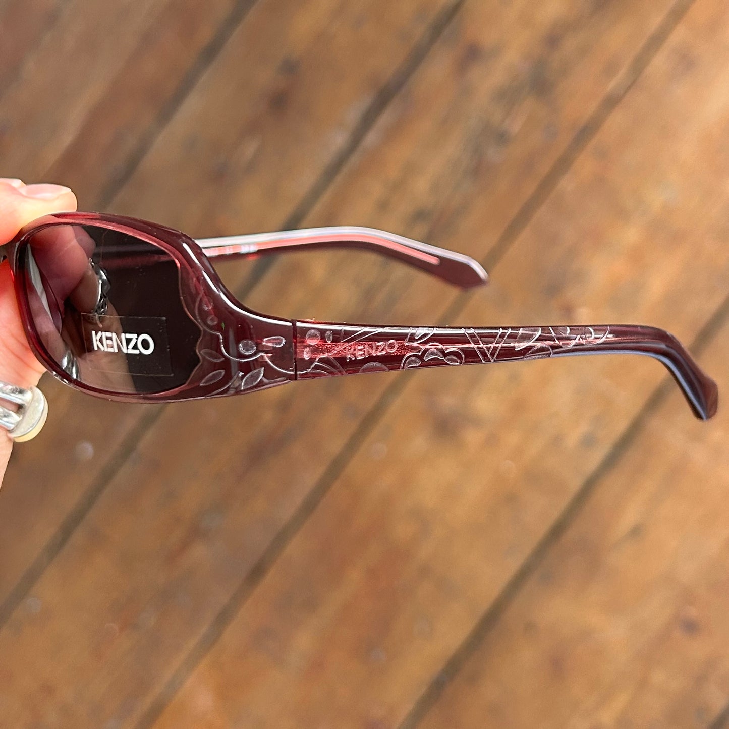 Kenzo Burgundy Wraparound Sunglasses