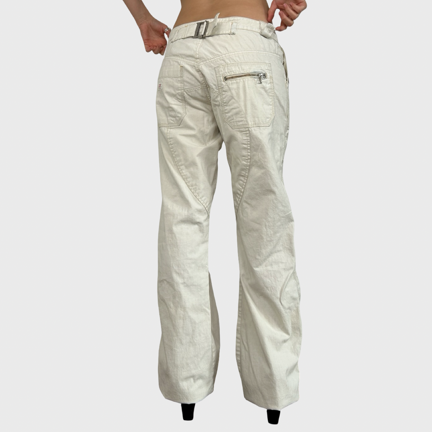 Miss Sixty White Buckle Baggy Trousers - M/L