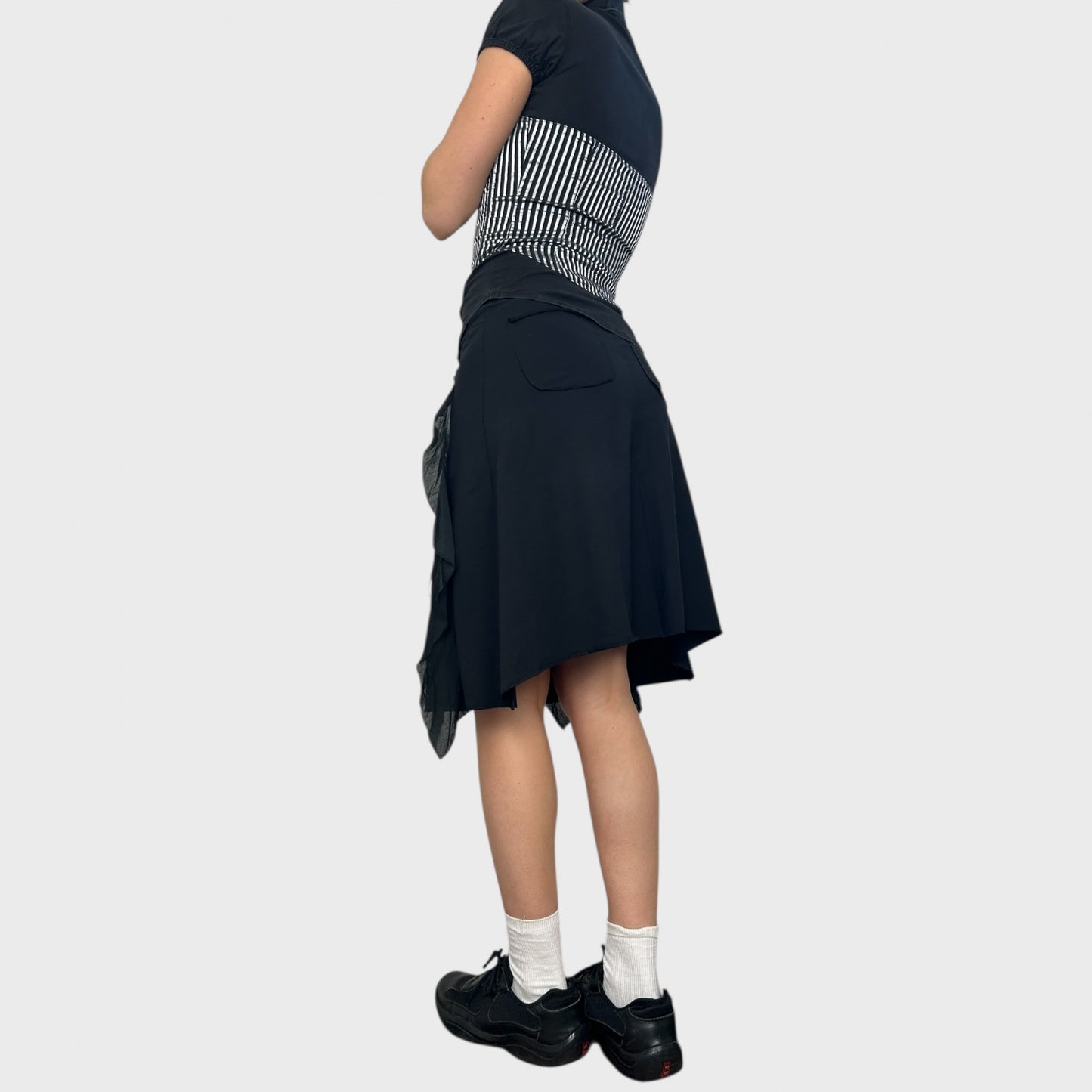 Cop Copine Black Frilly Midi Skirt - S