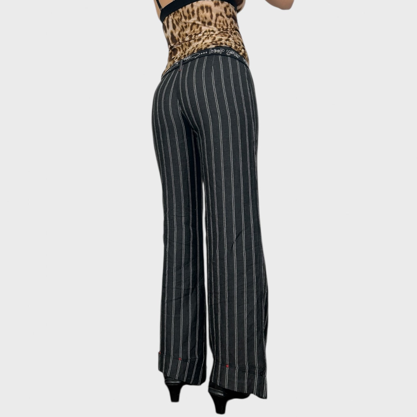 Cop Copine Wide Leg Striped Trousers - S