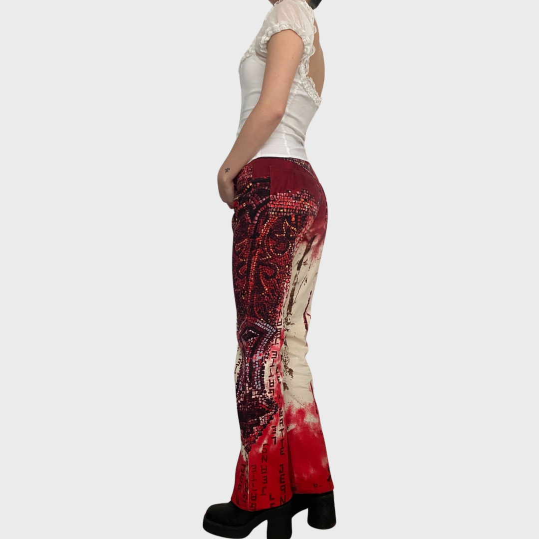 Vintage Legatte graphic print trousers
