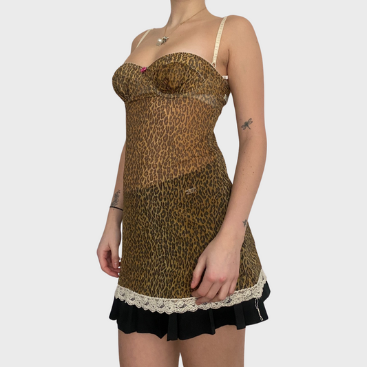 D&G mesh leopard print corset top