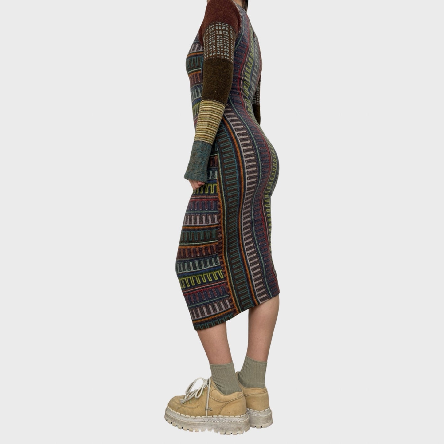 Save The Queen Graphic Knit Mini Dress - S