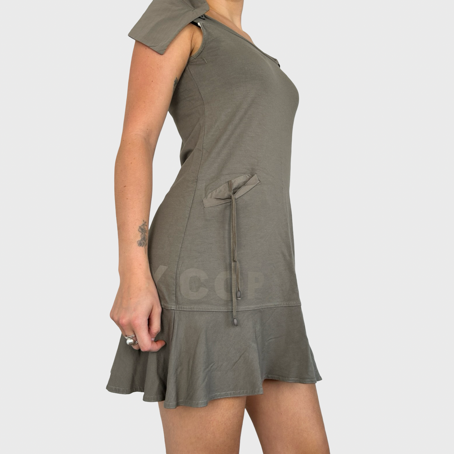 Cop Copine Khaki Babydoll Mini Dress - S
