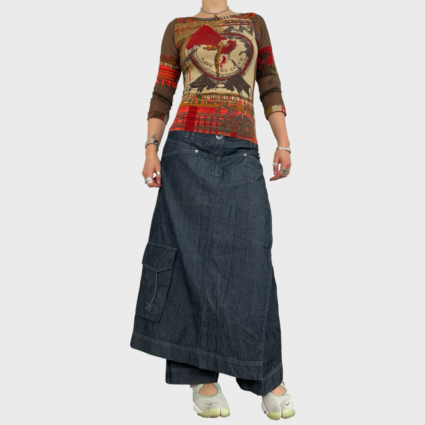 Save The Queen Graphic Mesh Top - S/M