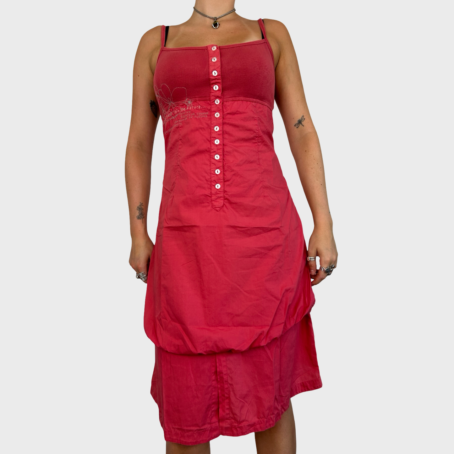 Cop Copine Pink Button Summer Dress - S/M