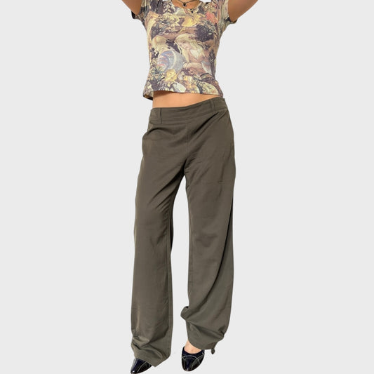 Cop Copine Khaki Straight-Leg Trousers