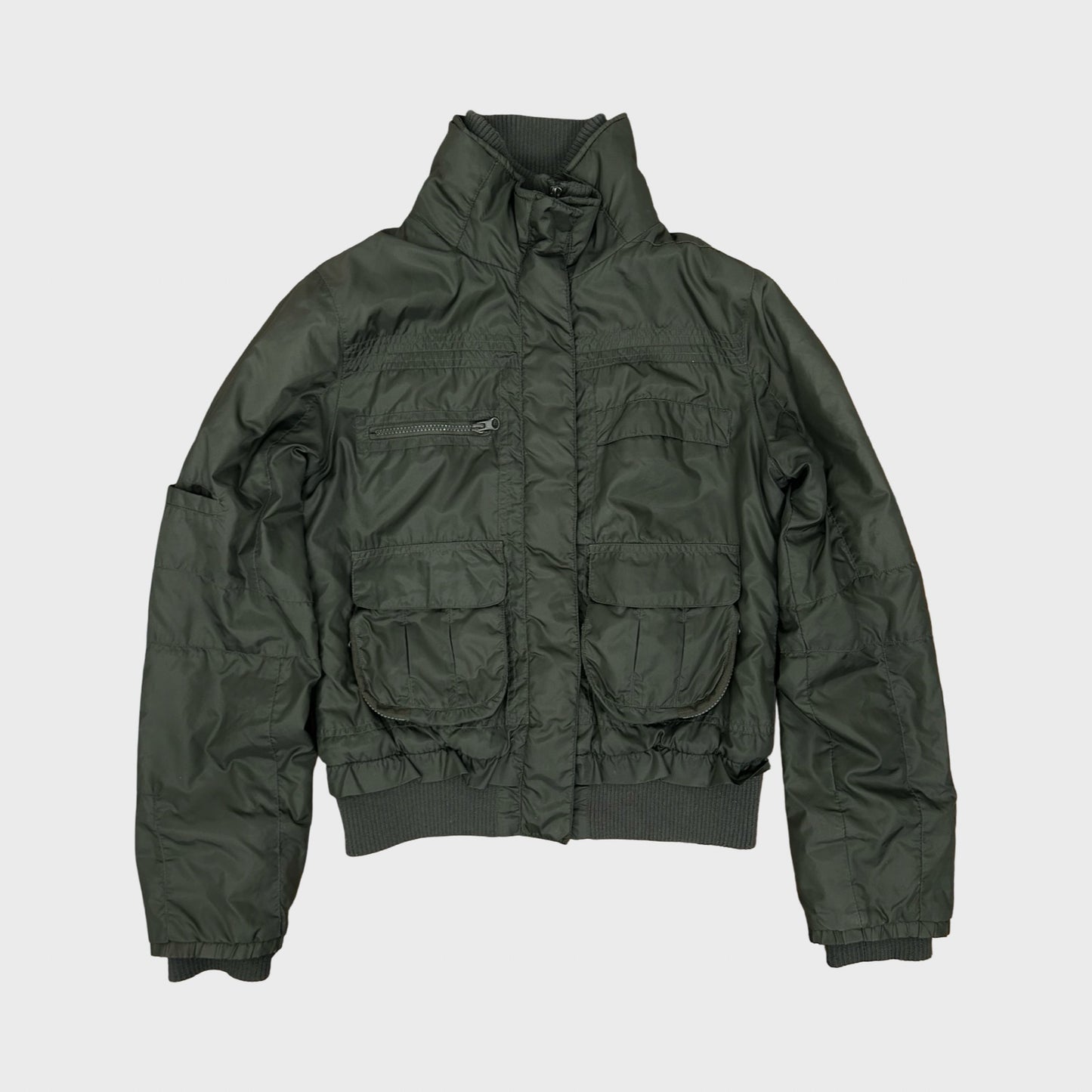 Vintage Khaki Bomber Jacket - M