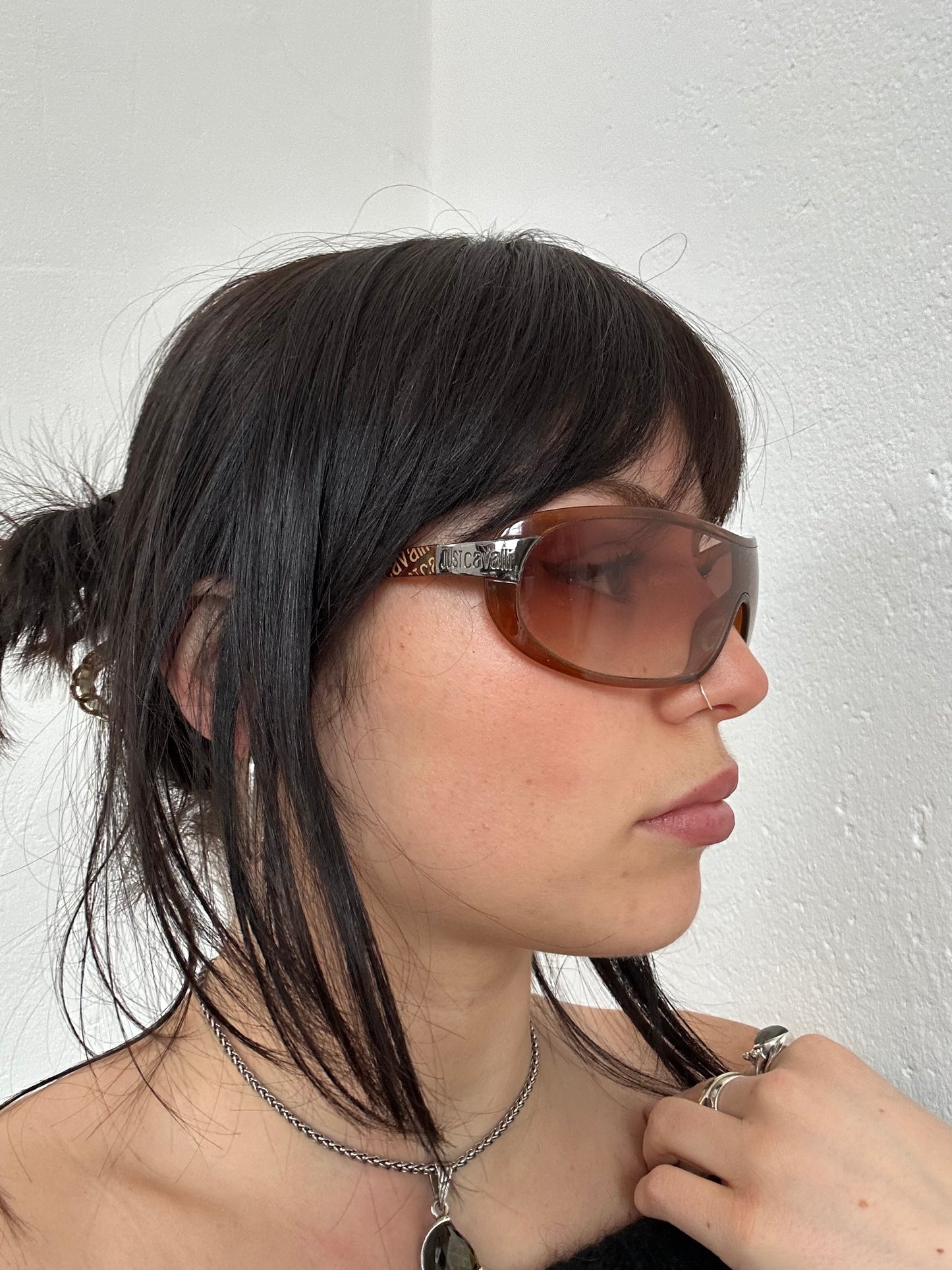 Vintage Roberto Cavalli Brown Shield Sunglasses