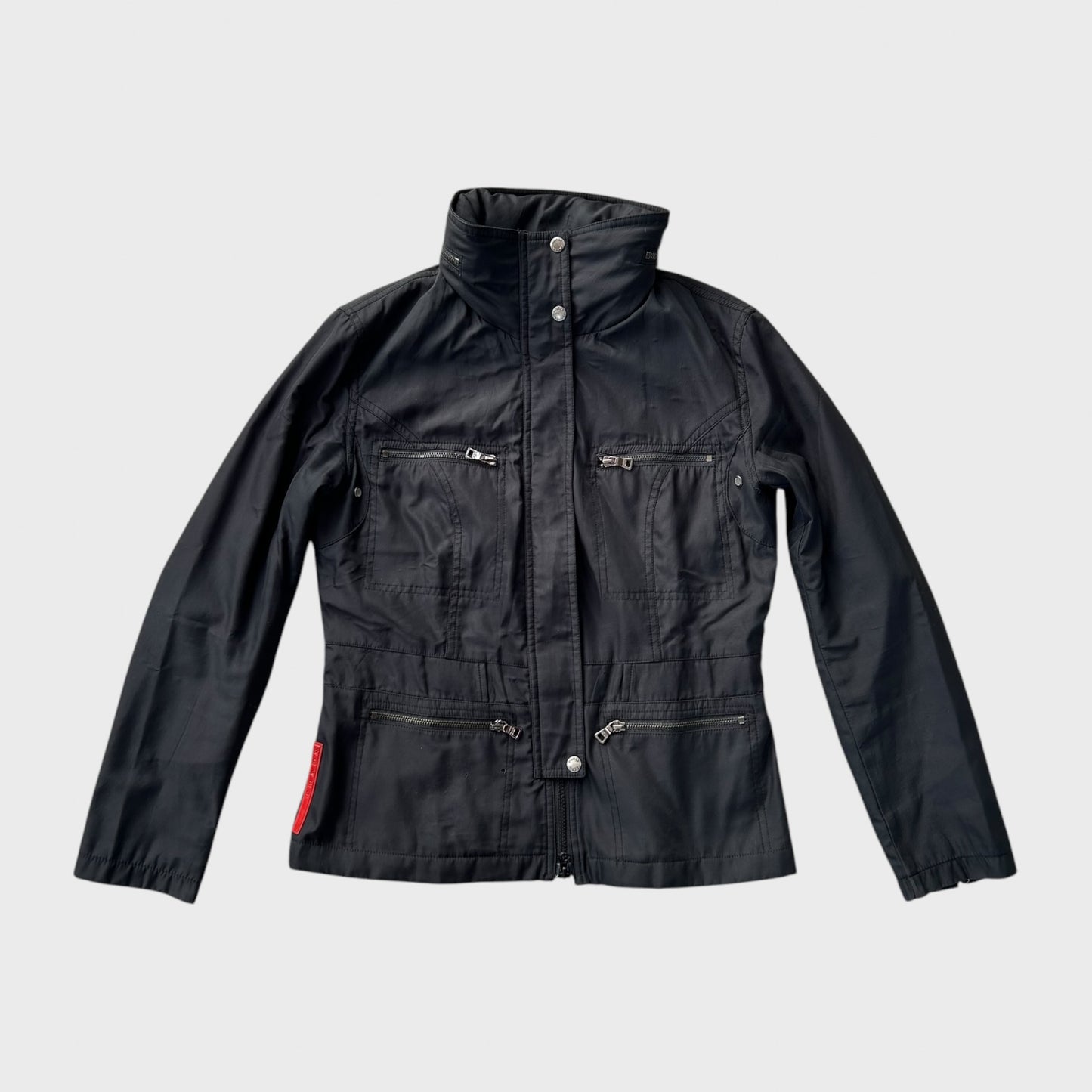 Black Vintage Prada Sport 2005 Technical Zip-Up Jacket
