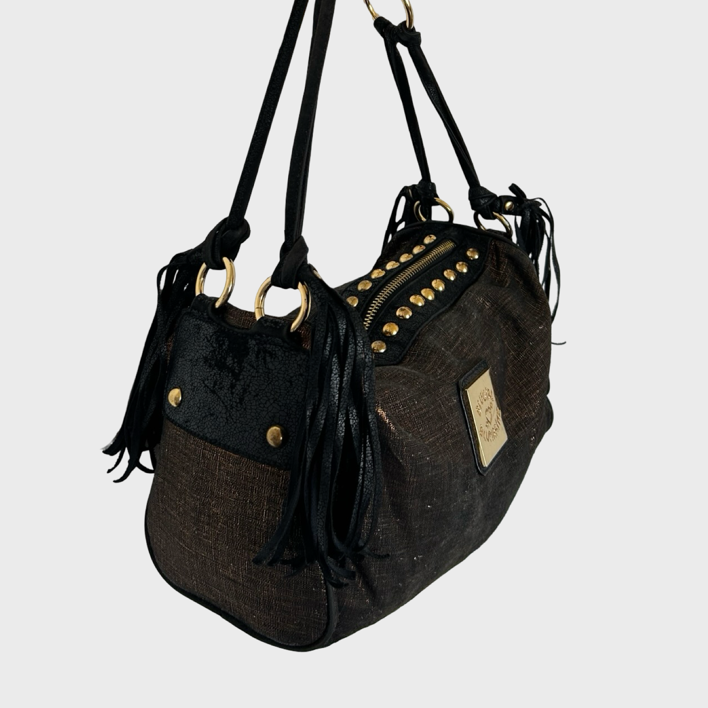 Blumarine Brown Gold Shimmer Handbag