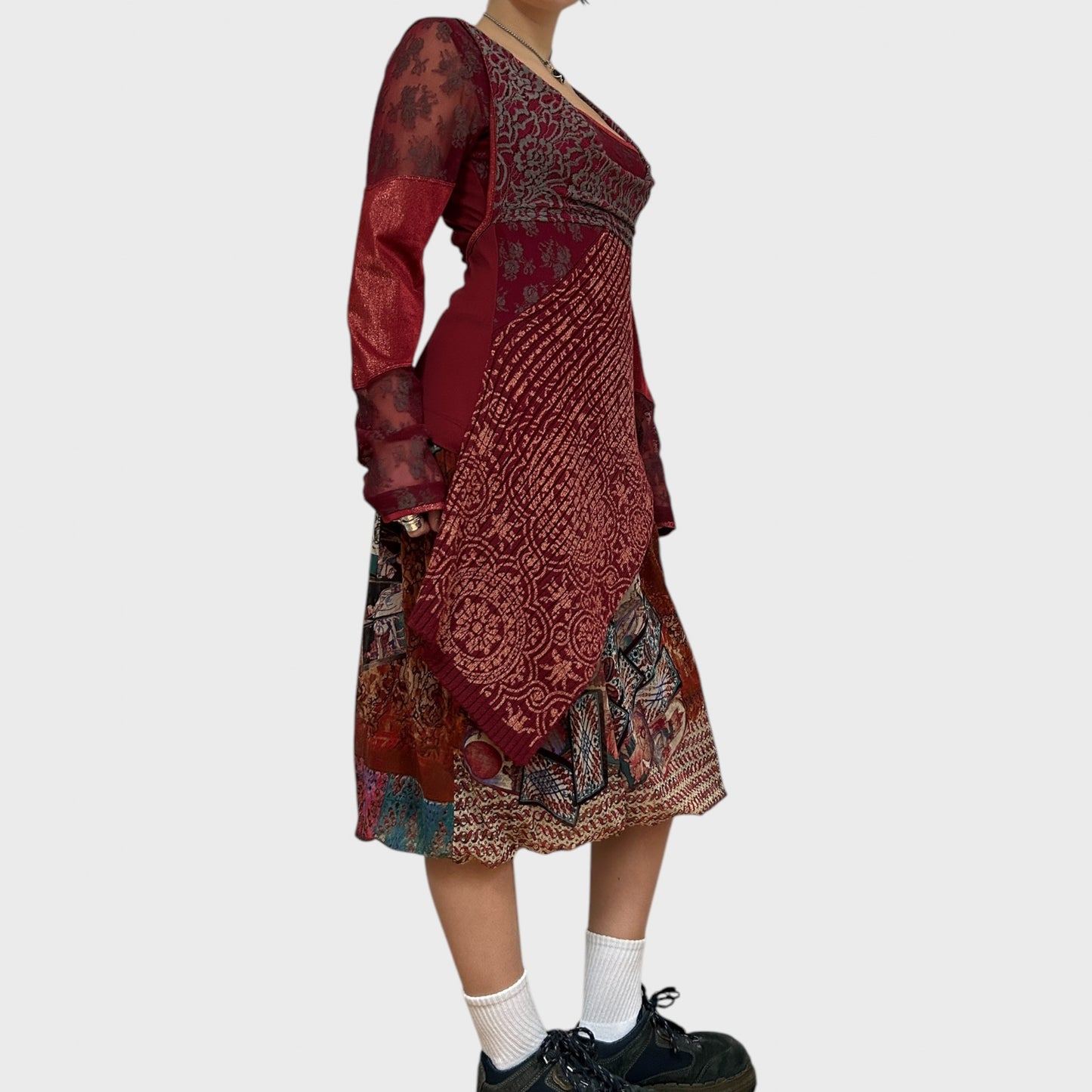 Save The Queen Layered Tie-Back Midi Dress