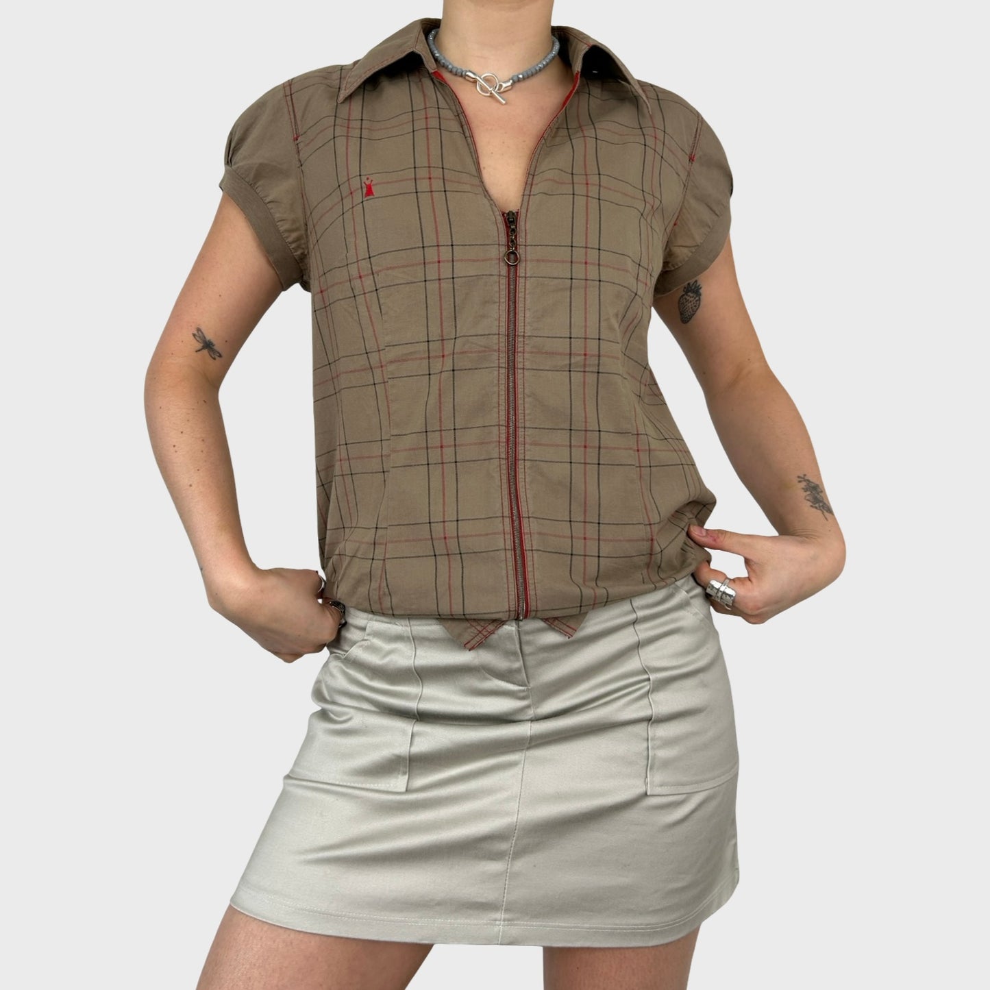 Cop Copine Brown Check Shirt - M/L