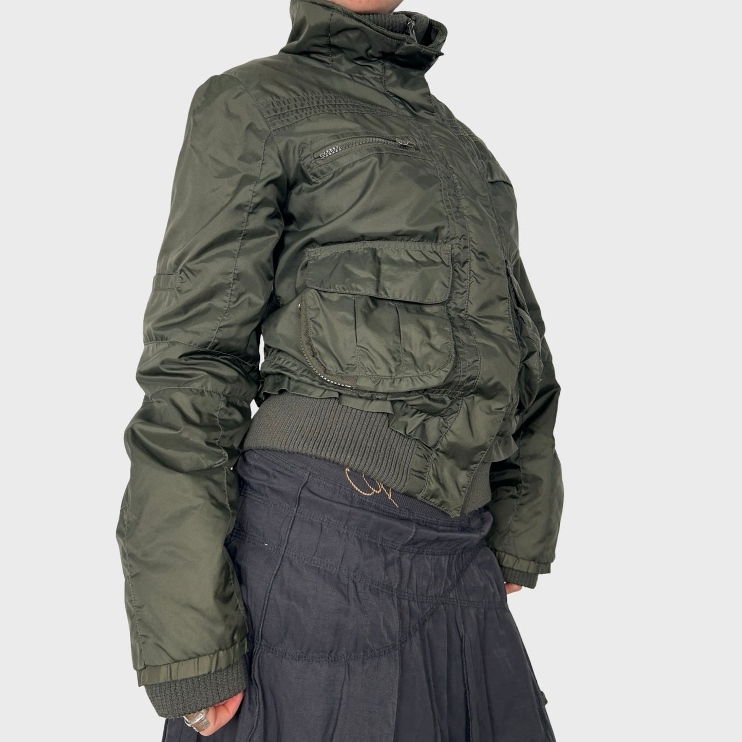 Vintage Khaki Bomber Jacket - M