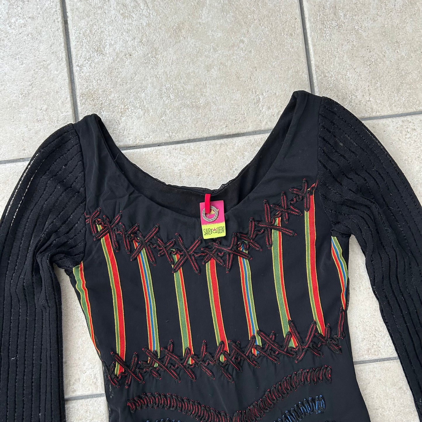 Vintage Save the Queen Graphic Midi Dress