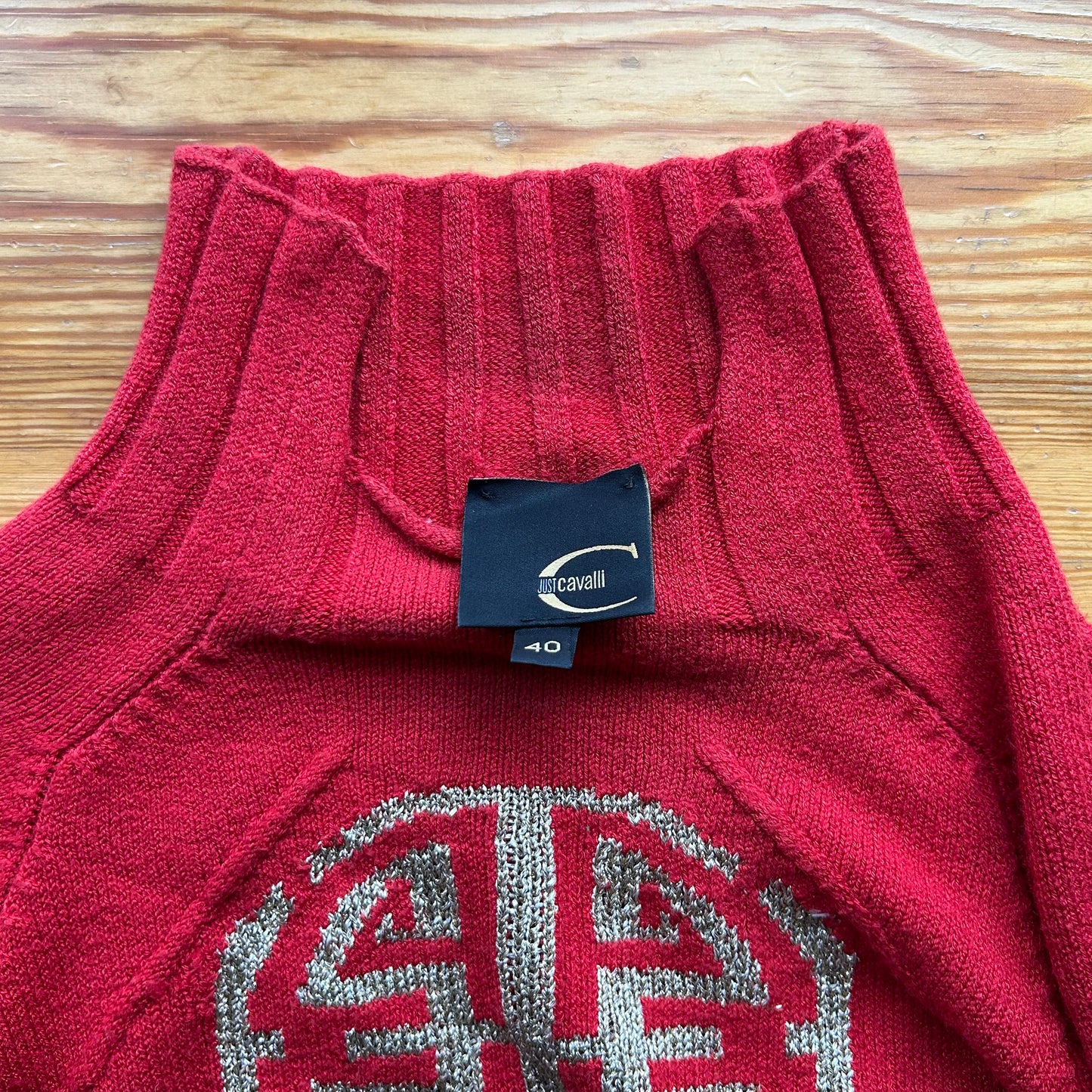 Roberto Cavalli Red Graphic Knit Jumper - XS/S