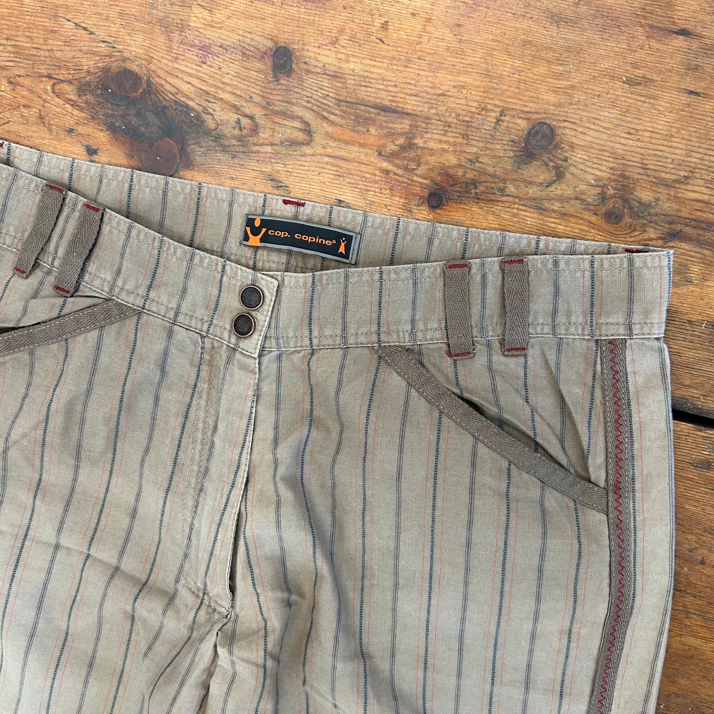 Cop Copine Brown Striped Capri Trousers - XS/S