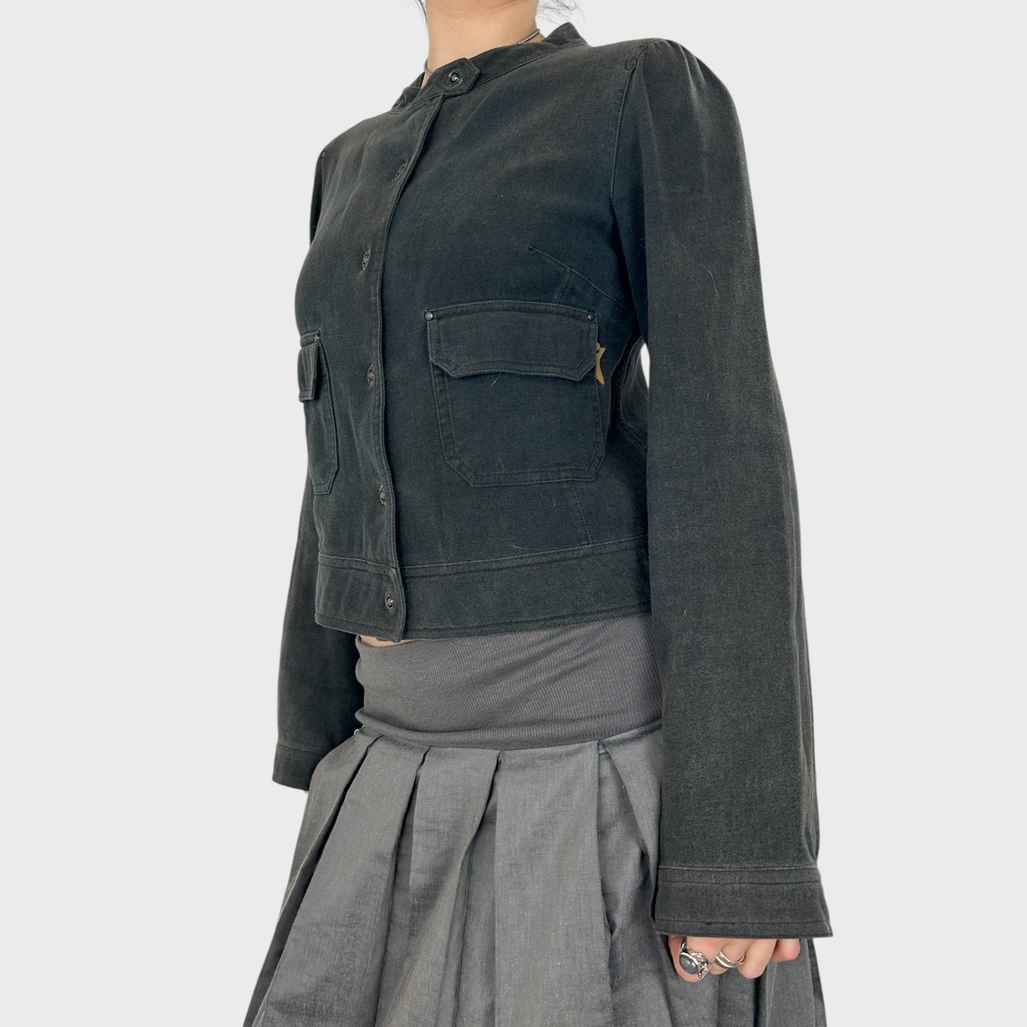 Cop Copine Grey Button Up Jacket - S/M