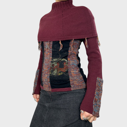 Save the Queen Wide Neck Knit Jumper - S