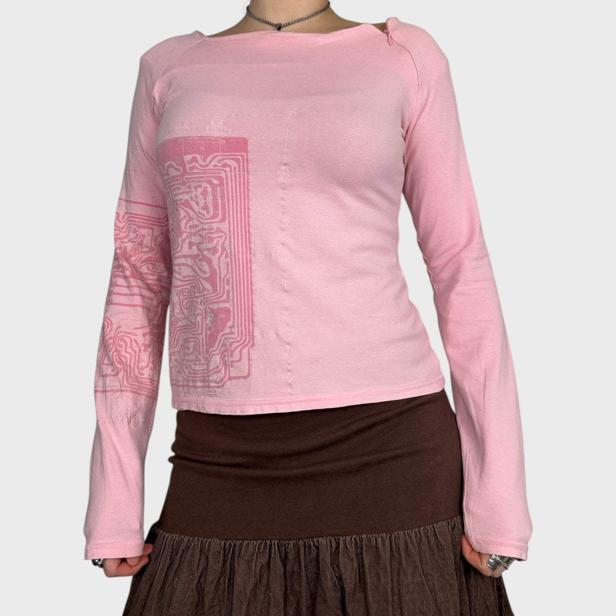 Cop Copine Pink Graphic Long Sleeve Top - S