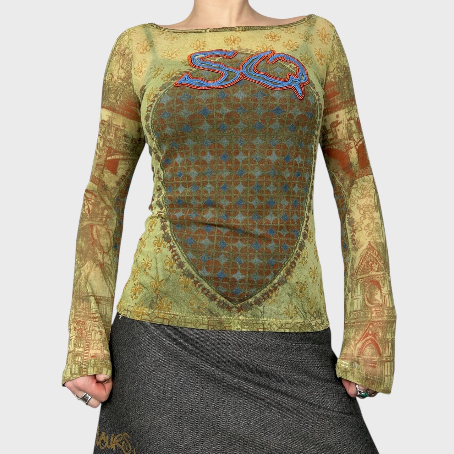 Save The Queen Rare Graphic Mesh Top - S/M
